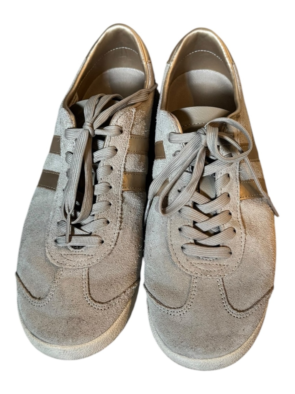 Tan Suede Lace-Up Sneakers
